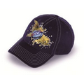 Brushed Cotton Twill Baseball Cap w/Liquid Metal Print Logo on Front Crown